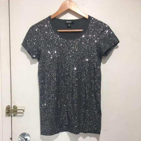 DKNY SEQUIN LIGHTWEIGHT TEES SIZE M - Picture 2 of 2